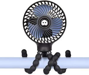 Handheld Stroller FanSmall Personal Portable Table Fan with USB Rechargeable Battery Operated Cooling Adjustable Electric Desk Fan for Travel Office Room Outdoor Household Stroller Fan Black