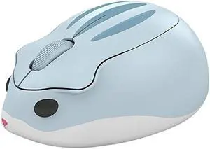 Wireless Mouse Cute Hamster Shape Less Noice Portable Mobile Optical 1200DPI USB Mice Cordless Mouse for PC Laptop Computer Notebook MacBook Kids Girl Gift Blue