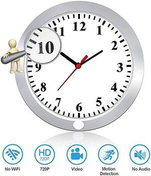 Hidden Camera Wall Clock Spy Camera Nanny Cam with PIR Motion Detection Indoor Covert Security Spy Camera for Home and Office No WiFi Function