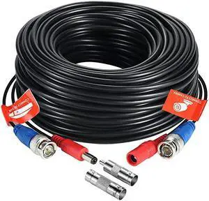 100ft30M 4K 8MP 5MP 3MP 2MP 1080P 720P AllinOne CCTV Video Power Cables BNC Extension Security Wire Cord for Video Surveillance Camera DVR System with BNC RCA Connector