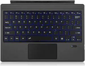 Surface Pro 4 Pro 3 New Surface Pro 6 Type Cover UltraSlim Wireless Bluetooth Keyboard with Touchpad 7Color LED Backlit and Builtin Lithium LED Backlit