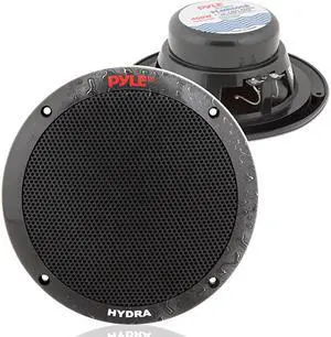 65 Inch Dual Marine Speakers 2 Way Waterproof and Weather Resistant Outdoor Audio Stereo Sound System with 400 Watt Power Polyprone Cone and Butyl Rubber Surround 1 Pair PLMR605W Black