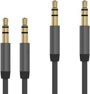 Aux Cable 35mm Audio Cord for Car 2 Pack by  | 6ft Heavy Duty Metallic Male to Male Jack Auxiliary Cord Extension Adapter for iPhone Android Headphones Stereo Slate