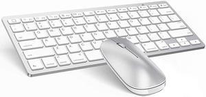 Bluetooth Keyboard and Mouse for iPad and iPhone (iPadOS 13 / iOS 13 and Above), Compatible with New iPad 10.2, iPad Pro 12.9/11.0, and Other Bluetooth Enabled Devices, Silver White