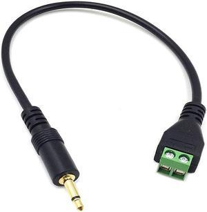 3.5mm (1/8") TS Mono Male to 2 Pin Screw Terminal Female Headphone Balun Solderless Converter Adapter Cable 30cm (3.5mm M/ 2pin)