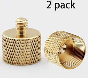 brass2 Pieces 14 male to 58 female for microphone stand threadsand camera tripod screw adapter conversion connector