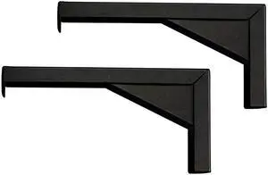 12quot Black Universal Projector Screen LBrackets Reinforced Single Metal Welded Construction Wall or Ceiling Mount Includes Hooks and Hardware Model ZVMAXLB12B