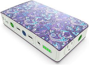 Bolt 58830 mWh Portable Phone Laptop Charger Car Jump Starter with AC Outlet and Car Charger Violet Paisley