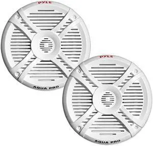 250 Watt Marine Speaker System Water Resistant Dual 2 Way 65 Inch Outdoor Stereo Audio Sound Speakers w 65Hz20kHz Frequency Response Heavy Duty 35oz Magnet Structure  PLMRX67 White Pair