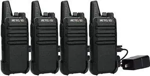 RT22 Two Way Radio Long Range RechargeablePortable 2 Way RadioHandsfree Walkie Talkie for Adults Commercial Cruises Hunting Hiking 4 Pack