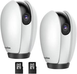 Security Cameras for Home + 2X 32GB SD CardsPT Home Security Camera System with Motion DetectionTwoWay AudioNight VisionIndoor WiFi Camera for BabypetAlexaUSA Cloud Service