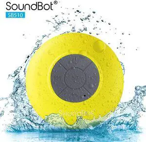 SB510 HD Water Resistant Bluetooth 30 Shower Speaker Handsfree Portable Speakerphone with Builtin Mic 6hrs of playtime Control Buttons and Dedicated Suction Cup for Showers Bathroom Pool Boat Car Bea