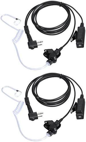 for Motorola Walkie Talkies with Mic 2 Pin Acoustic Tube Headset and PPT for CP200 GP2000 XU1100 PRO1150 MU12 2 Pack