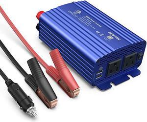 500W Power Inverter DC 12V to 110V AC Converter with 48A Dual USB Car Charger ETL Listed Blue