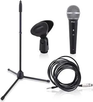 Professional Handheld Dynamic Microphone Kit Unidirectional Vocal Wired Microphone wCarry Bag Metal Mic Stand HolderClip 164ft XLR Audio Cable to 14 Audio Connection  PDMIC88ST