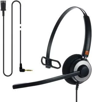 IPH160 Monaural Noise canceling Mic Headset with 35mm Jack for Android Cell PhonesLaptopTabletApple MacBook and Other Smart Devices