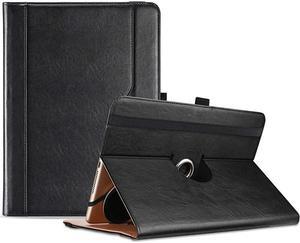 9"-10.1" Inch Universal Tablet Case, Protective Cover Stand Folio Case for 9 10 10.1 Inch Android Touchscreen Tablet, with 360 Degree Rotatable Kickstand and Multiple Viewing Angles -Black