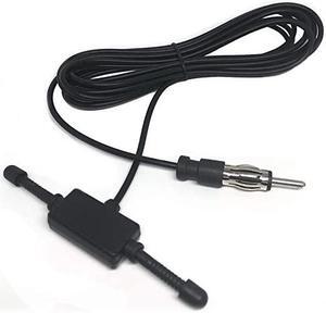 AM FM Dipole Antenna for Vehicle Car Auto Truck SUV Radio Stereo Head Unit Receiver Tuner Hidden Adhesive Mount Radio Antenna with DIN Plug Connector