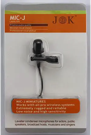 Pro Lavalier Lapel Microphone  MICJ 017 Unidirectional Condenser Microphone Compatible with Shure Wireless Transmitter Mini XLR Ta4f Plug