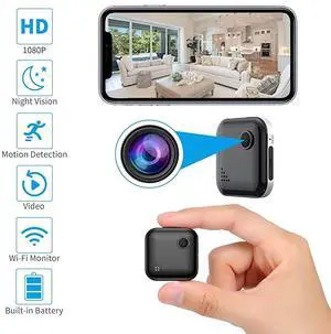 Home Security Camera WiFi Spy Camera Mini Hidden Camera Audio and Video Recording Small House Camera Dog CameraBaby MonitorNanny Cam Remote Control for iOS and Android Phone