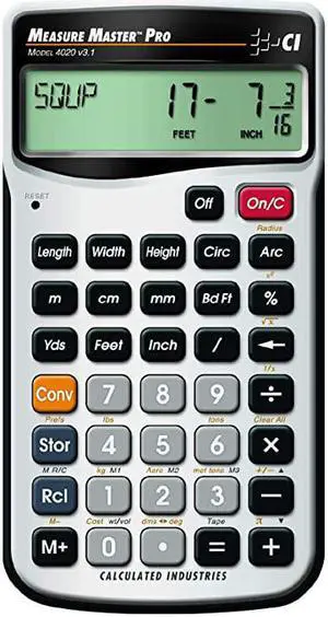 4020 Measure Master Pro FeetInchFraction and Metric Construction Math Calculator