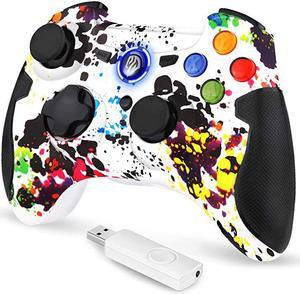 24G Wireless Controller for PS3 PC Gamepads with Vibration Fire Button Range up to 10m Support Windows PC PS3 Android Vista TV Box Portable Gaming Joystick Handle White
