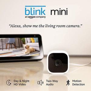 Mini Compact indoor plugin smart security camera 1080 HD video motion detection night vision Works with Alexa 2 cameras