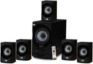 Audio AA5172 700W Bluetooth Home Theater 51 Speaker System with FM Tuner USB SD Card Remote Control Powered Sub 6 Speakers 51 Channels Black with Gray