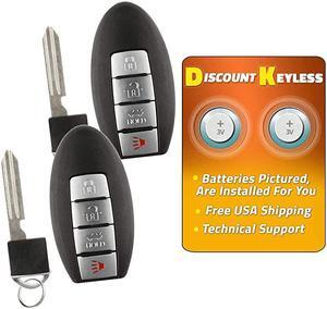 Replacement Uncut Car Remote Fob Key Combo Compatible with Nissan Altima KR5S180144014 2 Pack