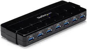 com 7 Port USB 30 Hub Up To 5 Gbps 7 x USB Universal Multi Port USB Extender for Your Desktop USB Powered ST7300USB3BBlack