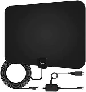 HD TV Antenna 2020 Upgraded Digital Indoor HDTV Antenna Up to 120 Mile Range 4K HD VHF UHF Freeview Television Local Channels Detachable Signal Amplifier and 165ft Longer Coax Cable