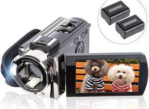 Video Camera Camcorder Digital Camera Recorder  Full HD 1080P 15FPS 24MP 30 Inch 270 Degree Rotation LCD 16X Zoom Camcorder with 2 Batteries604s