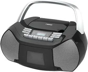 NPB268 Portable CDCassette Boombox SilverBlack