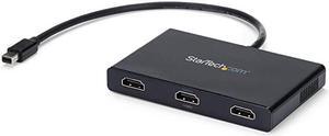 com 3 Port Mini DisplayPort MST Hub 4K 30Hz Mini DP to HDMI Video Splitter for Multiple Monitors mDP to HDMI MSTMDP123HD Black