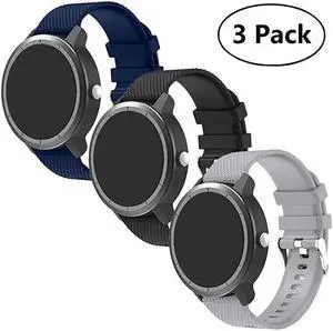 Vivoactive 3 Watch Band 20mm Soft Silicone ReplacementBands for Garmin Vivoactive 3 Garmin Forerunner 645 MusicSamsung Galaxy 42mmGalaxy Watch 3 41mm Smart Watch 3Pack