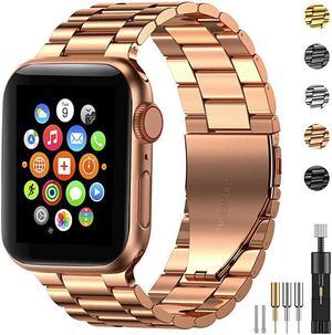Stainless Steel Metal Band for Apple Watch 38404244mm Strap Replacement Link Bracelet Band Compatible with Apple Watch Series 6 Apple Watch Series 5 Apple Watch Series 1234Rose Gold4244mm