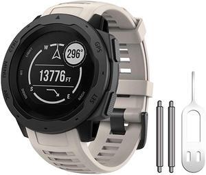 for Garmin Instinct Band, Soft Silicone Replacement Watch Strap Compatible with Garmin Instinct/ Solar/ Tactical(tundra)