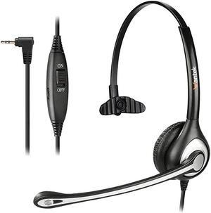 25mm Telephone Headset with Mic Noise Cancelling Office Phone Headset Compatible with ATT ML17929 Panasonic Vtech RCA Uniden Cisco SPA Grandstream Polycom Cordless Dect PhonesF600J25