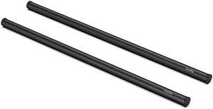 16 Inches 40 cm Black Aluminum Alloy 15mm Rod with M12 Female Thread Pack of 2 1054