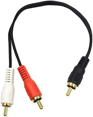 RCA Splitter 1 RCA Male to 2 RCA Male Stereo Audio Cable, RCA to 2RCA Subwoofer Cable RCA Y Splitter Audio Cable, 2RCA to 1RCA Bi-Directional RCA Y Adapter Cable - 25cm/10inch