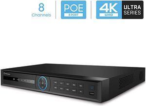 4K NV5208E 8CH 1080P3MP4MP5MP6MP4K12MP Network Video Recorder 8Port PoE Supports up to 8 x 4K IP Cameras Supports up to 2 x 10TB Hard Drives Not Included