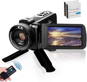 Camera Camcorder Digital YouTube Vlogging Camera FHD 1080P 30FPS 24MP 16X Digital Zoom 3 Inch Touch Screen Recorder with Remote Control and Tripod 2 Batteries