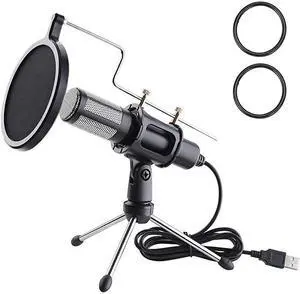 Condenser USB Microphone with Tripod Stand for Live Stream Game Skype YouTube Studio Vedio Recording Laptop Computer Condenser USB Microphone with Tripod Stand for Live Stream Game Skype YouTube Studio Vedio Recording Laptop Computer