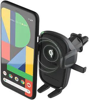 Wireless Car Charger Easy One Touch Wireless 2 Qi Charging CD Slot + Air Vent Combo Phone Mount for iPhone, Samsung Galaxy, Huawei, LG, Smartphones