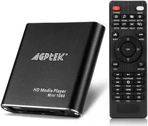 Media Player Black Mini 1080p FullHD Ultra Digital Media Player for MKVRM HDD USB Drives and SD Cards