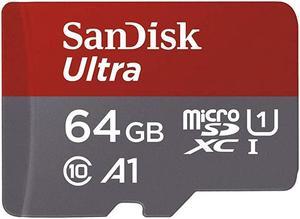 64GB Ultra microSDXC UHSI Memory Card with Adapter 100MBs C10 U1 Full HD A1 Micro SD Card SDSQUAR064GGN6MA