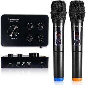 Wireless Microphone Karaoke Mixer System with HDMI ARC Optical AUX Bluetooth Supports Smart TV Media Box Bar SWM15PRO