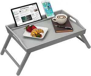 Home Media Bed Tray with Phone Holder Fits up to 173 Inch Laptops and Most Tablets Calming Gray Style No 78105