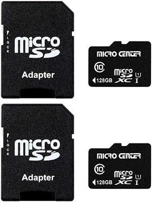 Center 128GB microSDXC Class 10 Flash Memory Card with Adapter Twin Pack