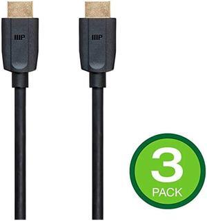 Ultra 8K High Speed HDMI Cable 6 Feet Black 3Pack 48Gbps 8K Dynamic HDR eARC UHDTV AMD FreeSync DynamicView 139481